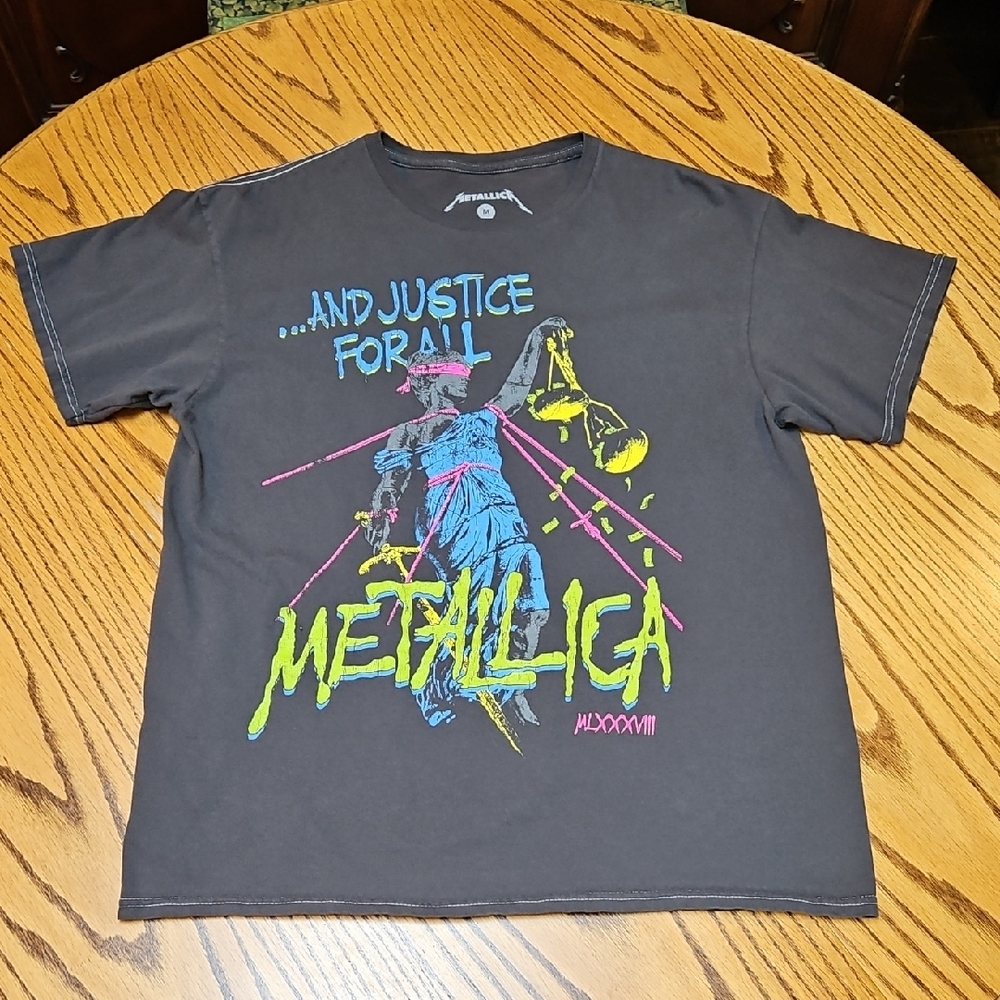 Metallica And Justice For All Rock Tshirt 100% Cotton Bold Graphics Unisex Sz M